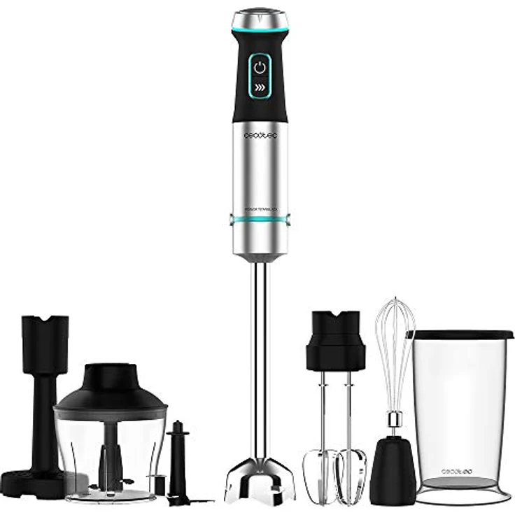 Cecotec Stabmixer Power TitanBlack 1200 XL PerfectCream&Crush, 1200 W, CrossBlades Technologie, XL-Fuß, Spritzschutz-Klingeneinsatz, schwarz – Bild 1