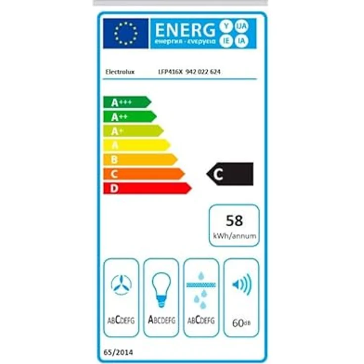 Electrolux LFP416X Flachschirmhaube, 60cm, grau, mit LED-Beleuchtung und 3 Leistungsstufen – Bild 5