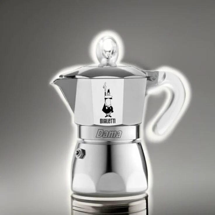 Bialetti New DAMA PURE ICE, Espressokocher für 1 Tasse, Aluminium mit Silikongriff, Silber – Bild 5