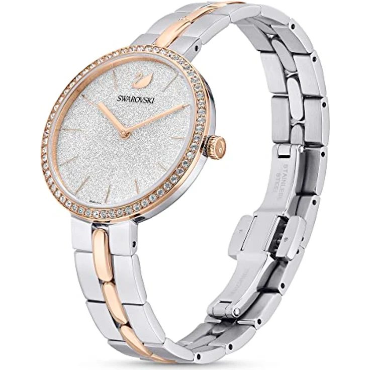 Swarovski Cosmopolitan Uhr, Damenuhr mit Silberfarbenem Zifferblatt, Swarovski Kristallen und Edelstahlarmband – Bild 2