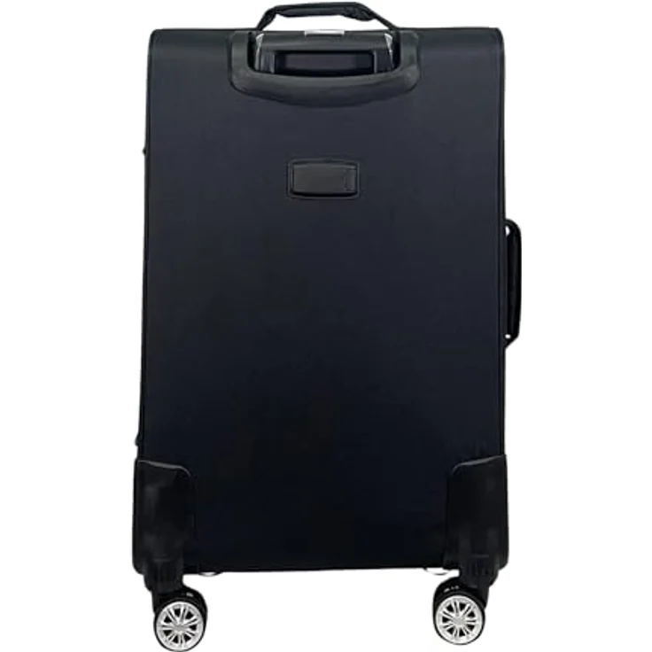 MY TRAVEL BAG Stoff Reisekoffer Trolley Erweiterbar mit Zwillingsrollen Weichgepäck (Schwarz, Großer Koffer (75cm)) - Ultraleicht, 360° Rollen-System, Sicherheits-Zahlenschloss, Dehnungsfuge – Bild 5