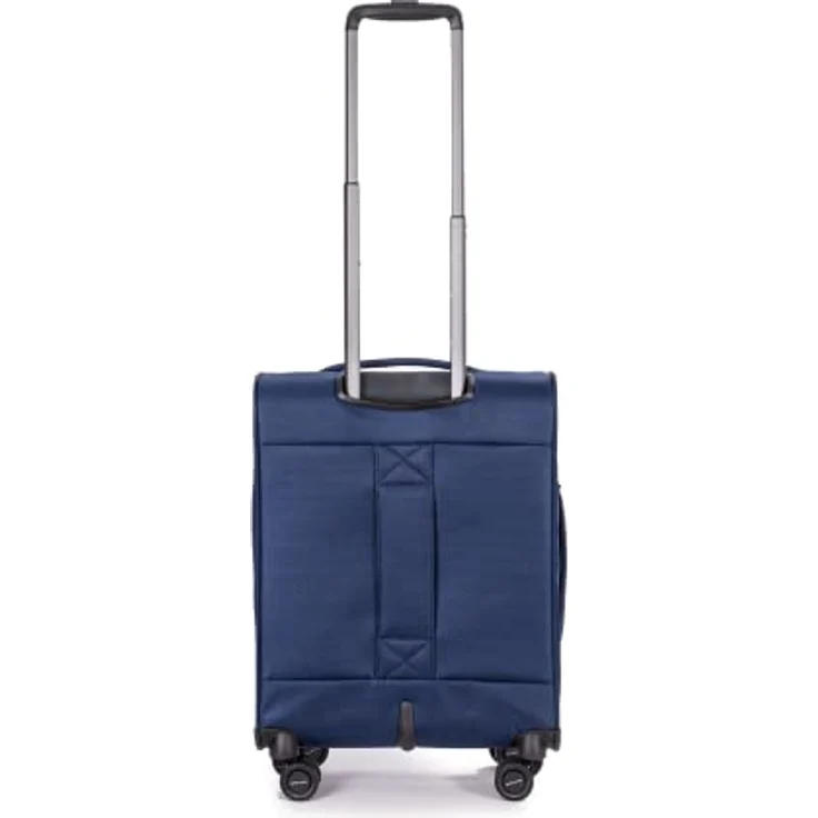 Stratic Mix Koffer Weichschale Reisekoffer Trolley Rollkoffer Handgepäck, TSA Kofferschloss, 4 Rollen, Erweiterbar, Größe S, Blau – Bild 4