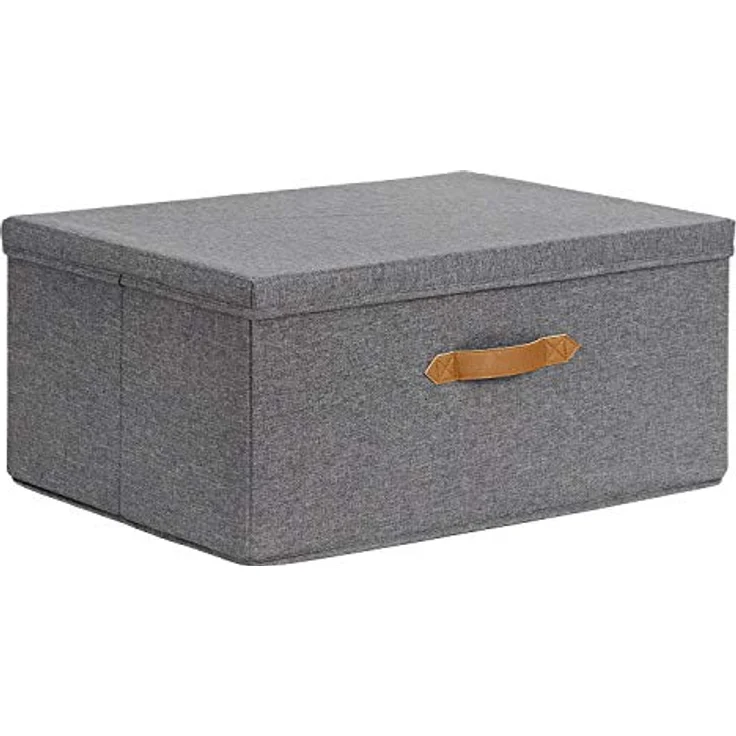 LOVE IT STORE IT Premium Aufbewahrungsbox mit Deckel - Aus hochwertigem Stoff - Extra groß und stabil - Grau - 54x40x25 cm – Bild 1