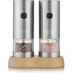 Caso SpiceDuo, Elektrische Salz- & Pfeffermühle aus Edelstahl mit USB-C, langlebig und einstellbarem Keramikmahlwerk