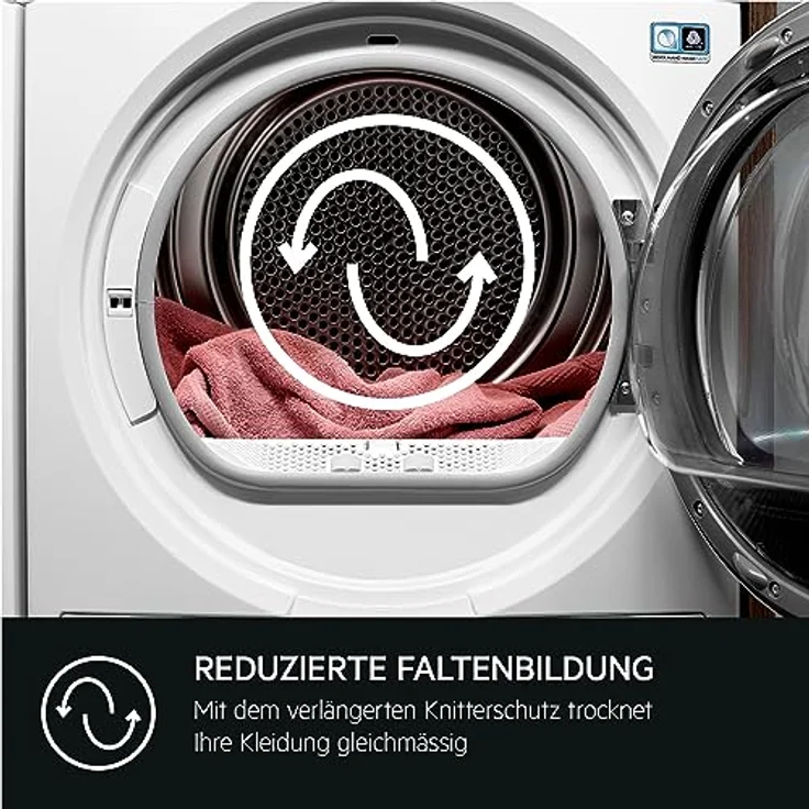 AEG Wärmepumpentrockner 8 kg Serie 7000 SensiDry A+++ Mengenautomatik Schontrommel Knitterschutz TR7T65680 – Bild 4