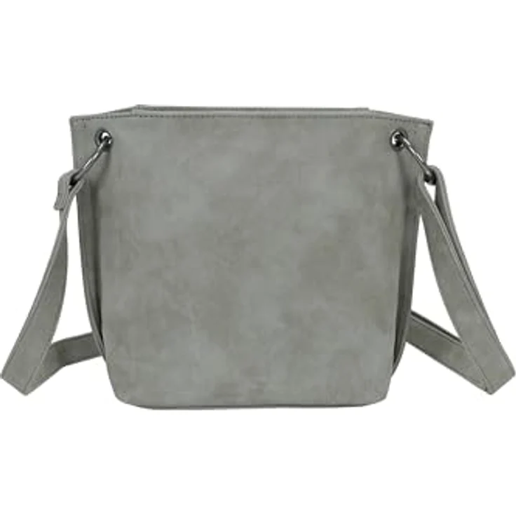 Fritzi aus Preußen Fritzi03N Vintage Umhängetasche, graue Crossbody Bag aus weichem Material mit verstellbarem Schulterriemen und Zipperfach – Bild 2