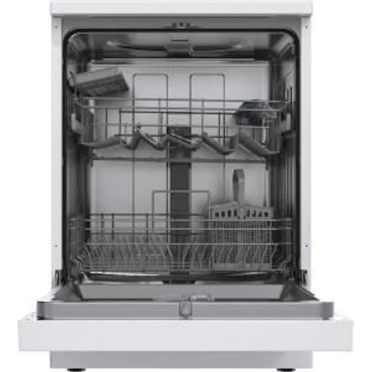 Amica GSP 543 912-1 W, Freistehender Geschirrspüler, Standardgröße (60 cm), Energieeffizienzklasse B, Weiß/Schwarz