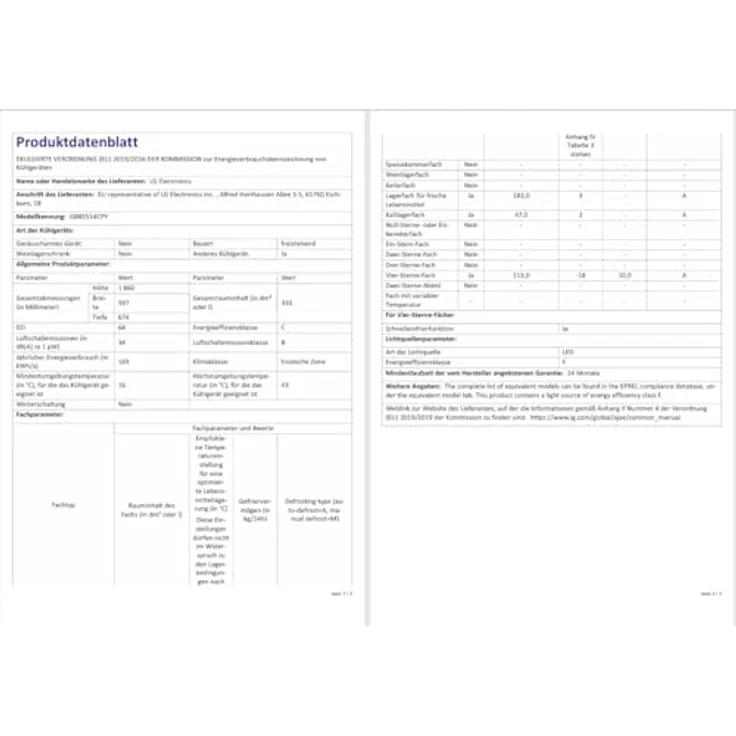 LG GBBS514CPY Einbau-Kühl-Gefrier-Kombination, 333 l, C Energieeffizienz, Fresh Zone Fach, Silber – Bild 14
