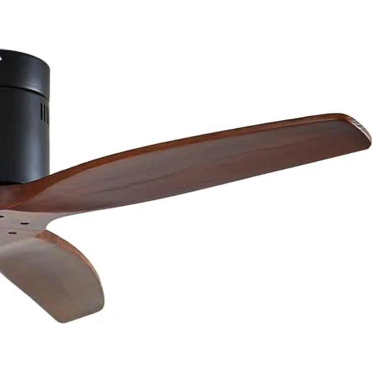 Lucande Deckenventilator Vindur, 3-flüglig aus Holz in dunklem Walnuss, mit Fernbedienung und DC-Motor, geräuscharm – Bild 4