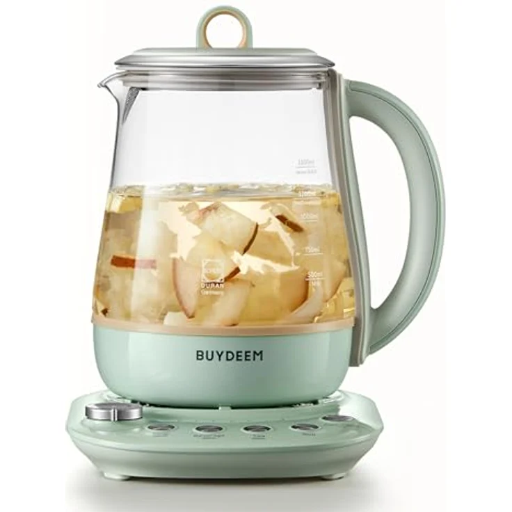Buydeem Teapot Multi Function Beverage Maker K1594T, 1,5 Liter Teekocher aus Edelstahl in Cozy Greenish – Bild 4