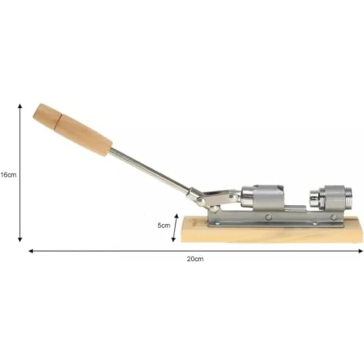 King Hoff Nussknacker CH6015, Retro-Design, kraftsparender Hebel-Nussknacker aus Holz und Metall für Walnüsse, natur – Bild 4