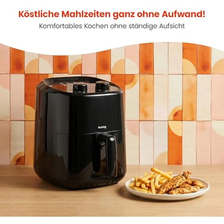 Huslog Heißluftfritteuse HUS1058, 3,5 l, 1400 W, mit Timer und benutzerfreundlicher Bedienung – Bild 8