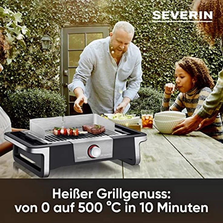 Severin PG 8113 Tischgrill, mit Grillrost, 41,5 x 24 cm Grillfläche, 3000 Watt – Bild 3
