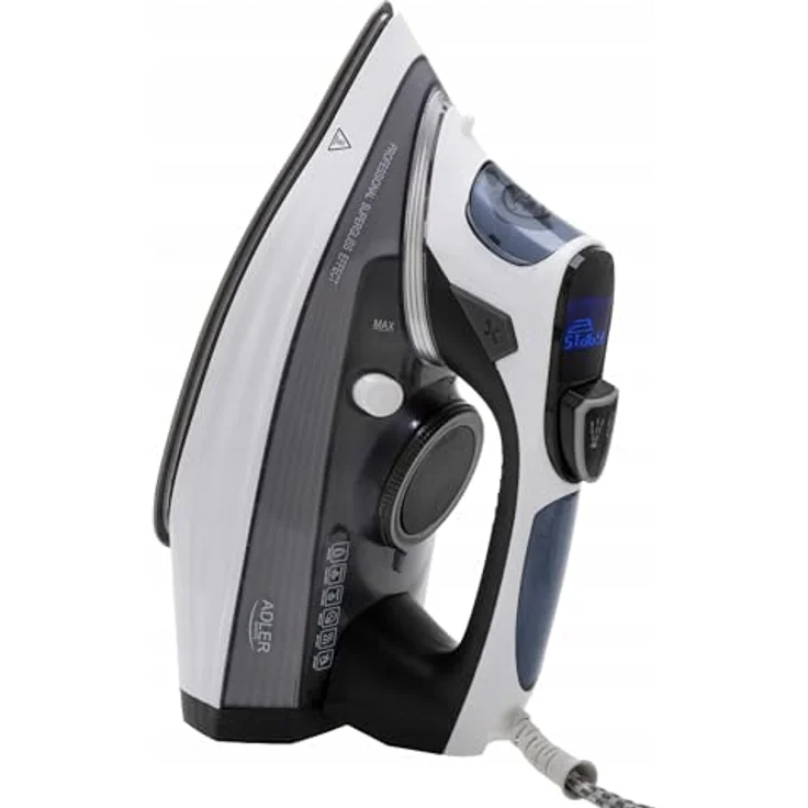 Adler Dampfbügeleisen AD 5053, 3000 Watt mit 240 g/min Dampfausgabe, Schwarz-Grau-Weiß – Bild 2