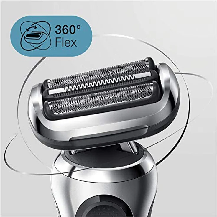 Braun Series 7 Rasierer Herren mit 360° Anpassung, Elektrorasierer & Präzisionstrimmer, Reinigungsstation, AutoSense, Wet & Dry, EasyClick Funktion, 70-S7200cc, silber – Bild 2
