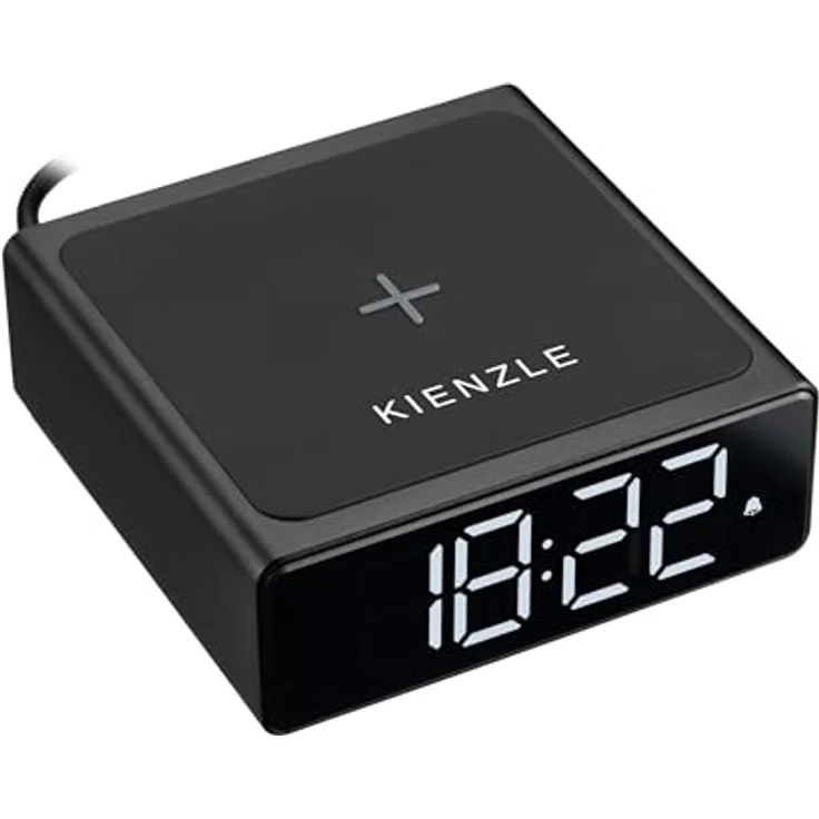 Kienzle Digitaler Wecker mit kabelloser Ladestation, 2 Weckzeiten, Schlummerfunktion, Quick Charge, Helligkeitsregelung – Bild 5