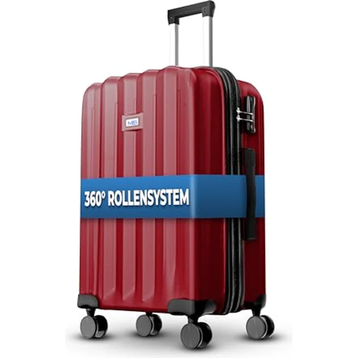 MY TRAVEL BAG Hartschalen-Koffer Trolley ABS Reisekoffer 4 Zwillingsrollen Bordeaux Großer Koffer (75cm) mit Dehnungsfuge – Bild 2