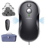 Tosima W3 Fensterputzroboter, automatisches Sprühsystem mit 80ML Wassertank, dreifaches Sicherheitssystem, intelligente Navigation und Fernbedienung, geeignet für alle glatten Oberflächen, inklusive 12 Mikrofasertücher