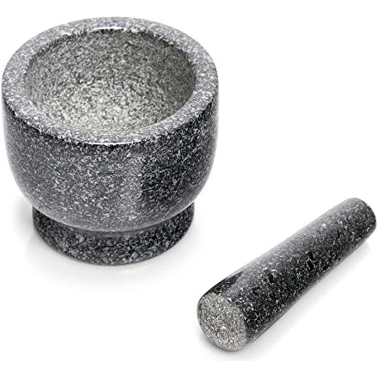 Zeller 24500 Mörser und Stößel-Set, Granit, anthrazit, ca. 12 x 12 x 10 cm – Bild 3
