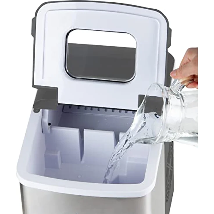 Domo DO9253IB Eiswürfelbereiter, 1,8 Liter, 120 Watt, Edelstahl, silber – Bild 4