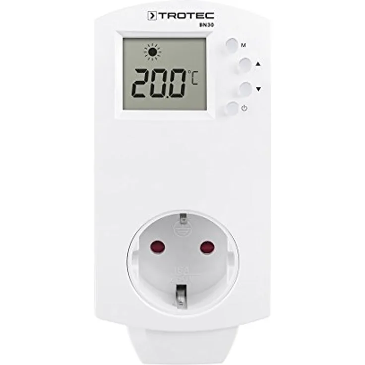 TROTEC Steckerthermostat BN30 Thermoschalter für Infrarotheizung Raumthermostat, 5-30 °C