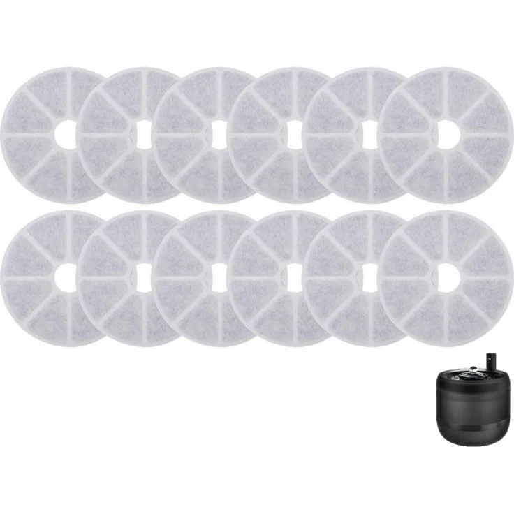 Katzenbrunnen Filter 12 Stück, Ersatz für Philips PAW3210/02, Vliesstoff Aktivkohle Dreifaches Filtersystem