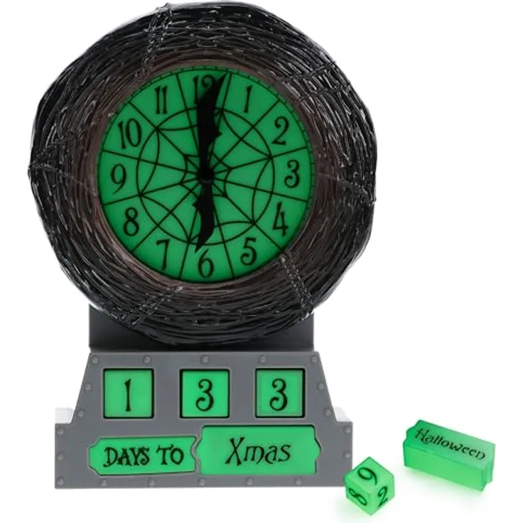 Paladone Products Wecker L'ETRANGE NOEL DE MONSIEUR JACK, Countdown-Zähler mit leuchtendem Ziffernblatt, 21 cm hoch