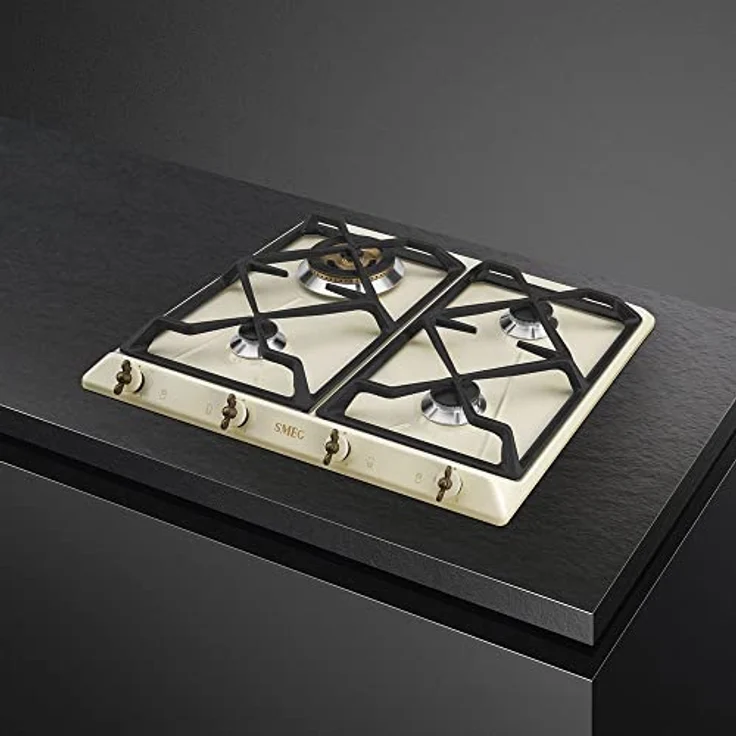 Smeg Coloniale SRV864POGH, Cremefarben, Integriert, 60 cm, Gaskochfeld, Emailliert, 4 Zone(n) – Bild 3