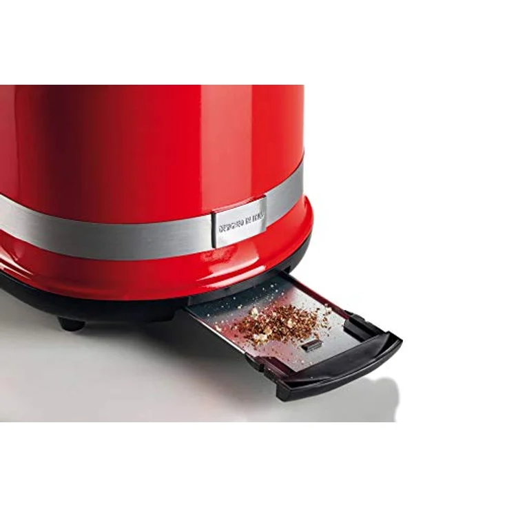 Ariete 0149 2 Scheiben Toaster Modern mit Zange, Automatischer Auswurfschub, Krümelschublade, Auftau- und Aufwärmfunktion, 6 Bräunungsstufen, 800 W, Kunststoff, rot – Bild 5