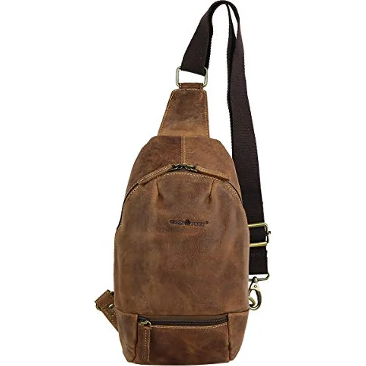 Greenburry Handtasche Bodybag Vintage 1612A im Used-Look, Braun