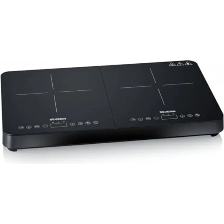 Severin Doppel-Induktionskochplatte DK 1027, 2 matte Glaskeramik-Kochfelder, kratzfest, automatische Topferkennung, 10 Leistungsstufen – Bild 2