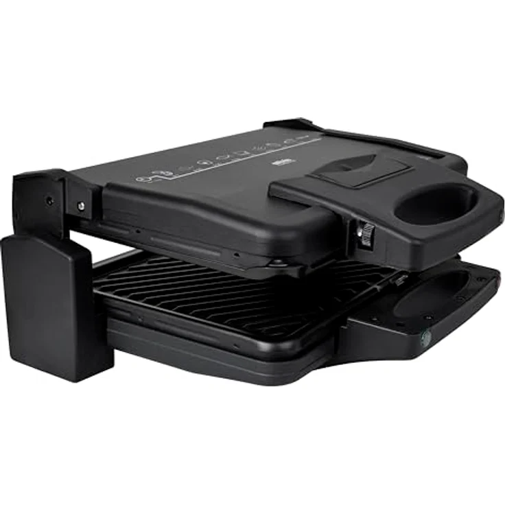 SILVA Schneider Silva Homeline KG 2410 Kontaktgriller – 1700W, Antihaftbeschichtete Grillplatten, Grillfläche 20,3 x 30,3 cm, 2 Thermostatregler, Schwarz – Bild 2