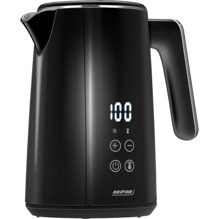 MPM MCZ-120/C Wasserkocher 1,5L, Doppelwand-Design, Temperaturregelung 40-100°C, Edelstahl-Innenbehälter, 2200W, Geräuscharm, Schwarz – Bild 1