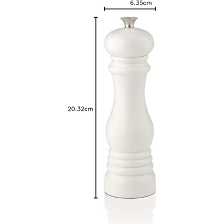 Le Creuset Salzmühle, ABS-Kunststoff, 6,2 x 6,2 x 20,8 cm, Keramik-Mahlwerk, Weiß – Bild 3