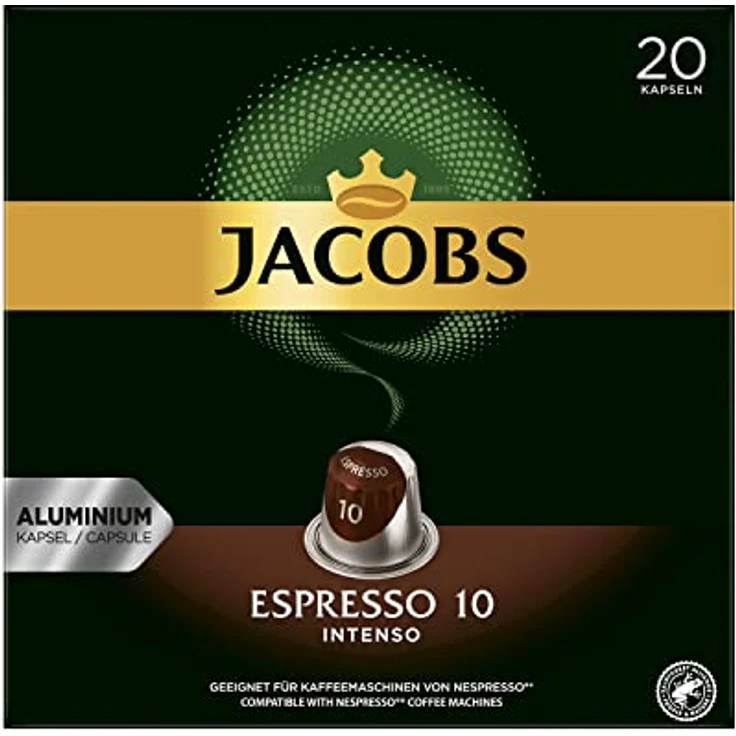 Jacobs Espresso 10 Intenso, Kaffeekapseln, Nespresso Kompatibel, Kaffee, 20 Kapseln, á 5.2 g – Bild 2
