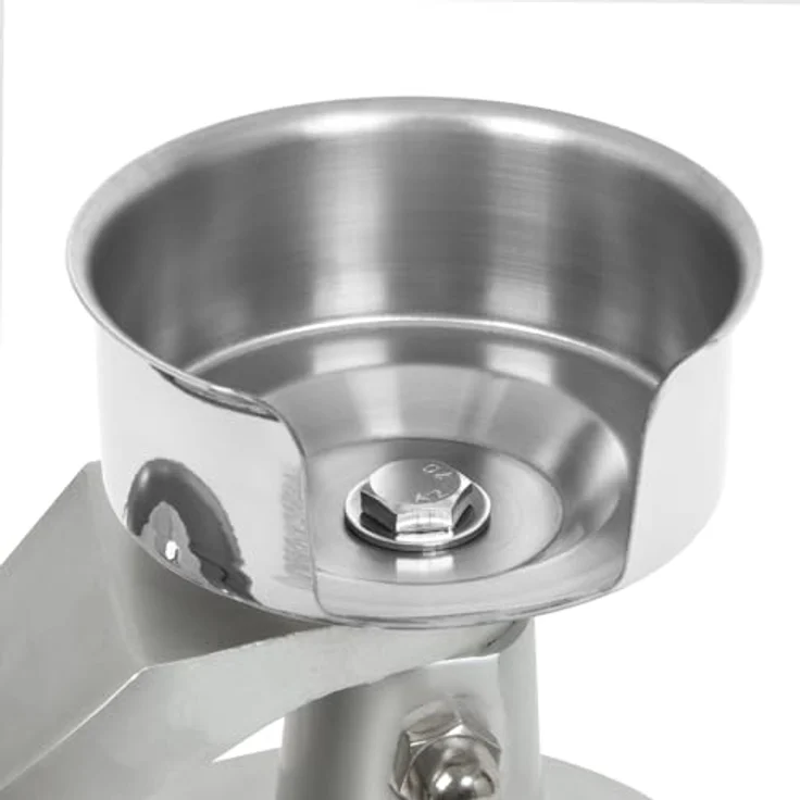 vertes Hamburgerpresse, Edelstahl und Aluminium, Profi Patty Presse mit 10 cm Durchmesser, manuell, inkl. 500 Trennblätter – Bild 4
