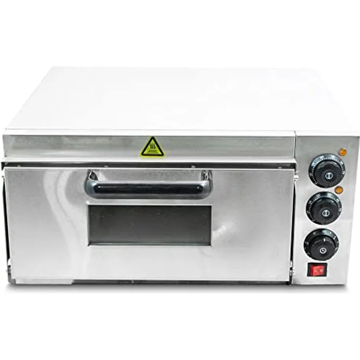 Bituxx Elektrischer Pizzaofen MS-18167, 2000 Watt, Silber, mit Steinplatte und getrennte Temperatureinstellung – Bild 4