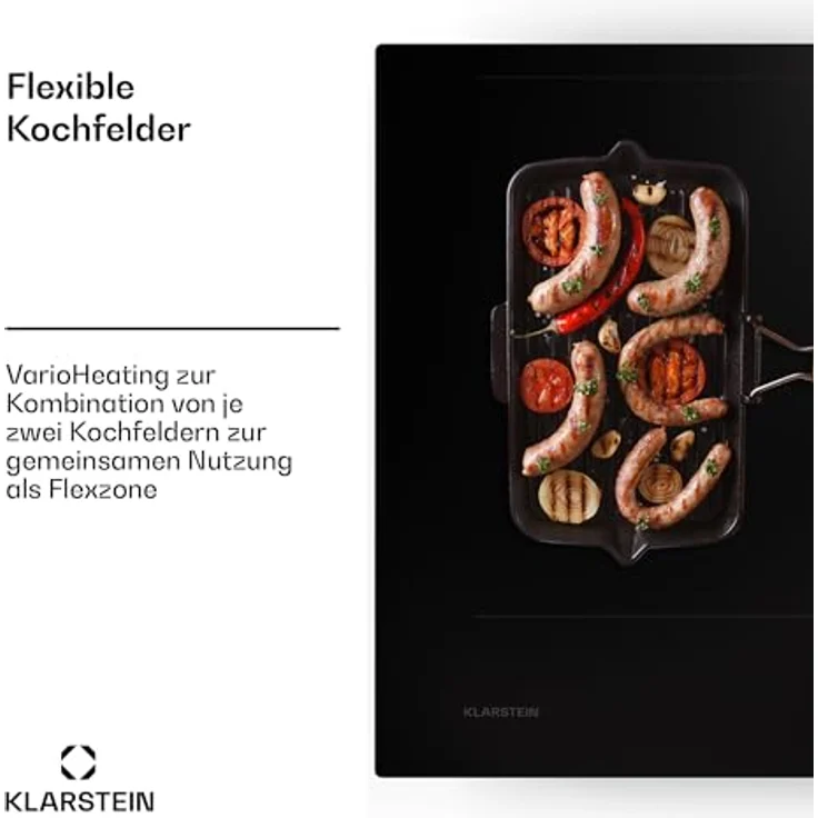 Klarstein 2-in-1 Kochfeld mit Dunstabzug Integriert 90cm, Induktionskochfeld für Kochinsel, 4er Kochfeld, 750 m³/h Luftstrom, Touch-Display, Energieeffizienz A – Bild 3