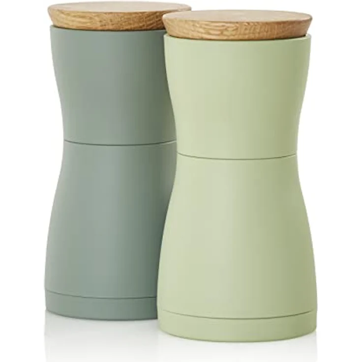 AdHoc MP129 Set Pfeffer- und Salzmühle Twin, CeraCut® Keramik Mahlwerk, dark green&light green – Bild 1