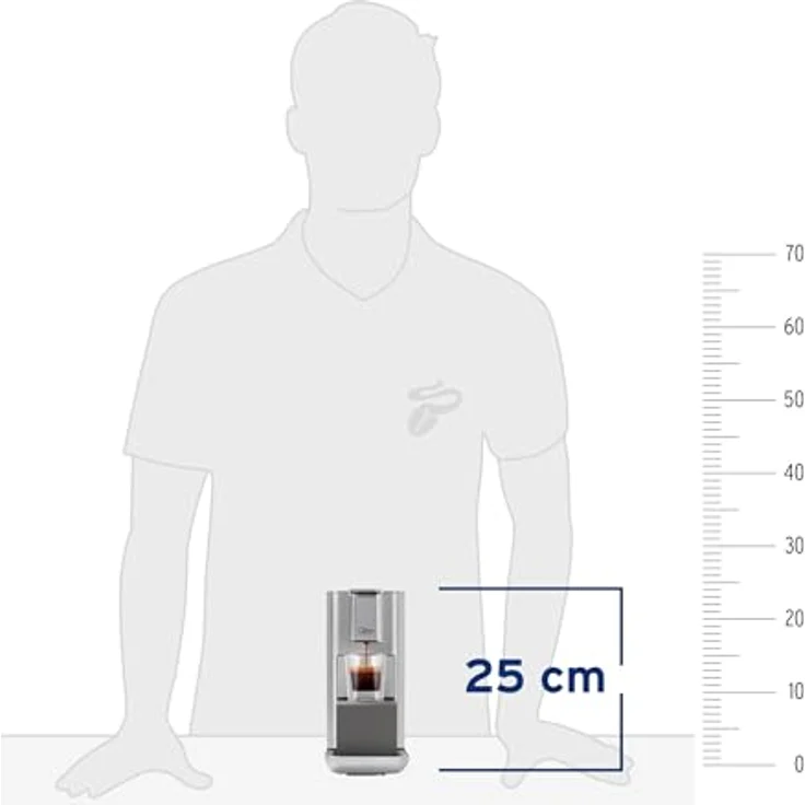 Tchibo Qbo ICONIC Premium Kapselmaschine, 19 Bar PressBrew™ Brühtechnologie, inklusive 16 Kaffeekapseln, Grau – Bild 5