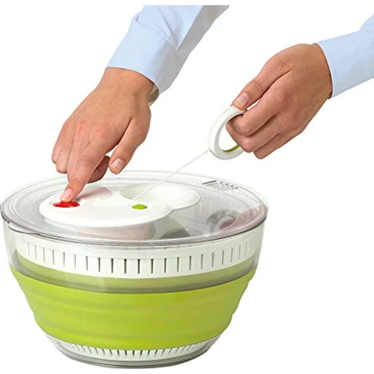 Emsa 512991 Turboline Falt-Salatschleuder 4,5 L Grün Transparent – Bild 4
