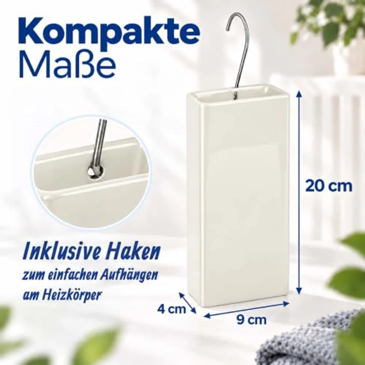 Relaxdays Luftbefeuchter Heizung 4er Set, Keramik Wasserverdunster für Heizkörper in Creme, inkl. Haken zum Aufhängen, geräuscharm und umweltfreundlich – Bild 5