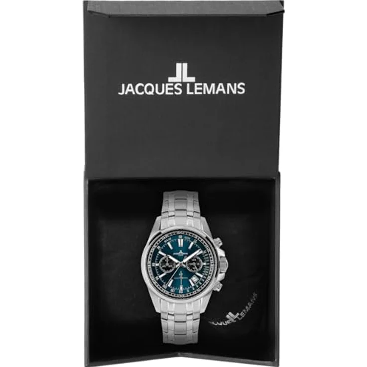 JACQUES LEMANS Herrenuhr Chronograph Liverpool Serie mit Ziffernblatt und Sonnenschliff, 1-2117ZC, sportliches Design, 2 Jahre Garantie – Bild 3