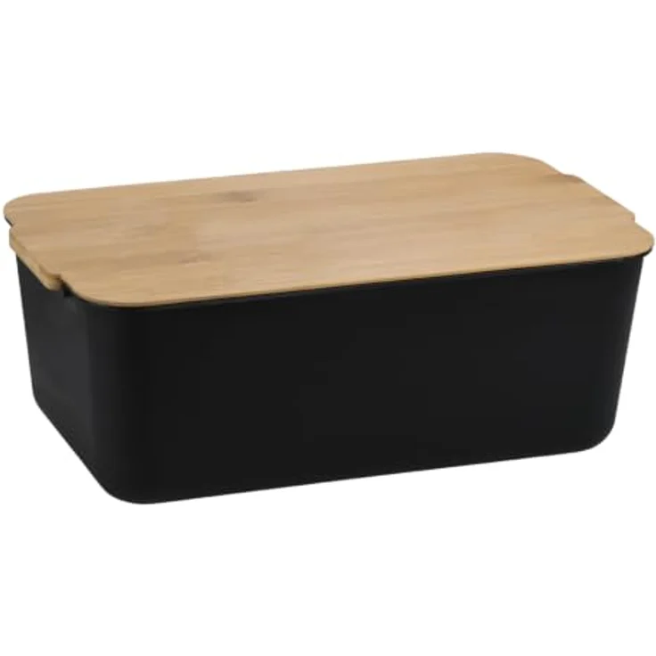 KESPER® Brotkasten Brotbox, Kunststoff mit Bambus-Deckel, als Schneidebrett nutzbar, 1-tlg – Bild 1