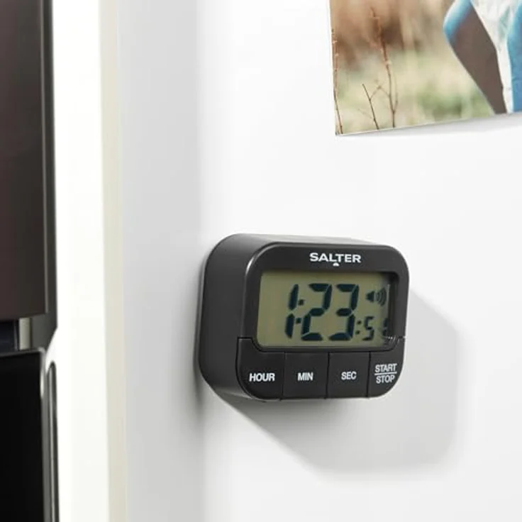 SALTER extralauter Küchentimer aus Kunststoff, Küchenuhr, Vorwärtszählen und Countdown Funktion, großes LCD Display, 3 einstellbare Töne-Lautstärken, Timer – Bild 7