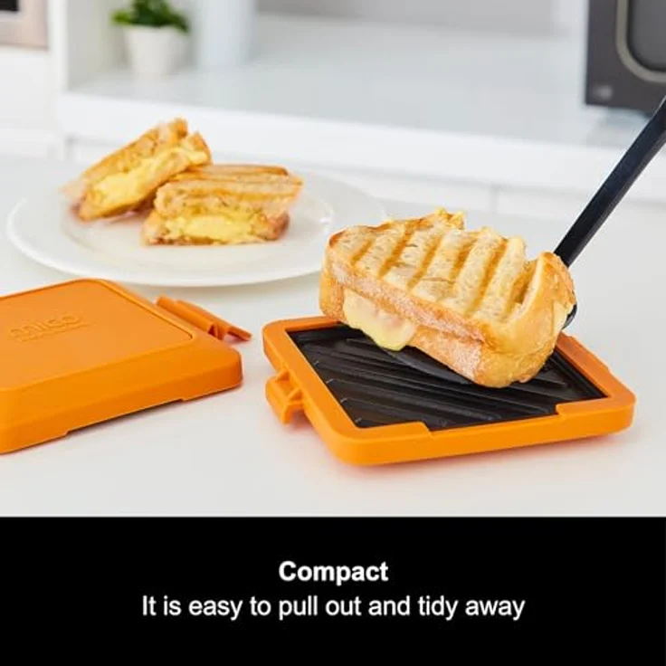 Morphy Richards 511644 MICO Sandwichtoaster Kochgeschirr für die Mikrowelle, Silikon und beschichtetes Metall, Orange – Bild 7