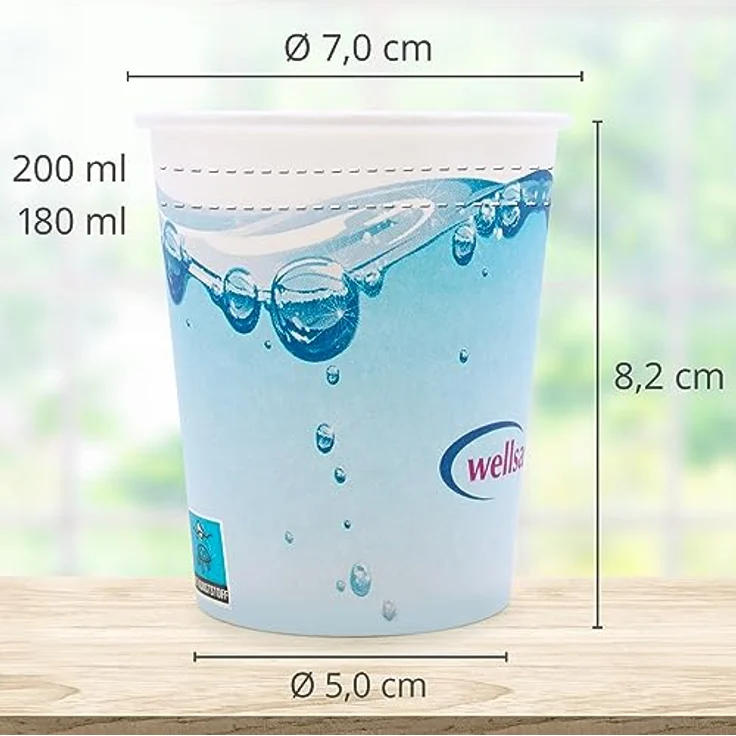 wellsamed 144977 100 Stück Einwegbecher Pappbecher Trinkbecher Becher Papierbecher Einweg Papier 0,18 Liter Motiv: Bubble, Polymerbeschichtet – Bild 4