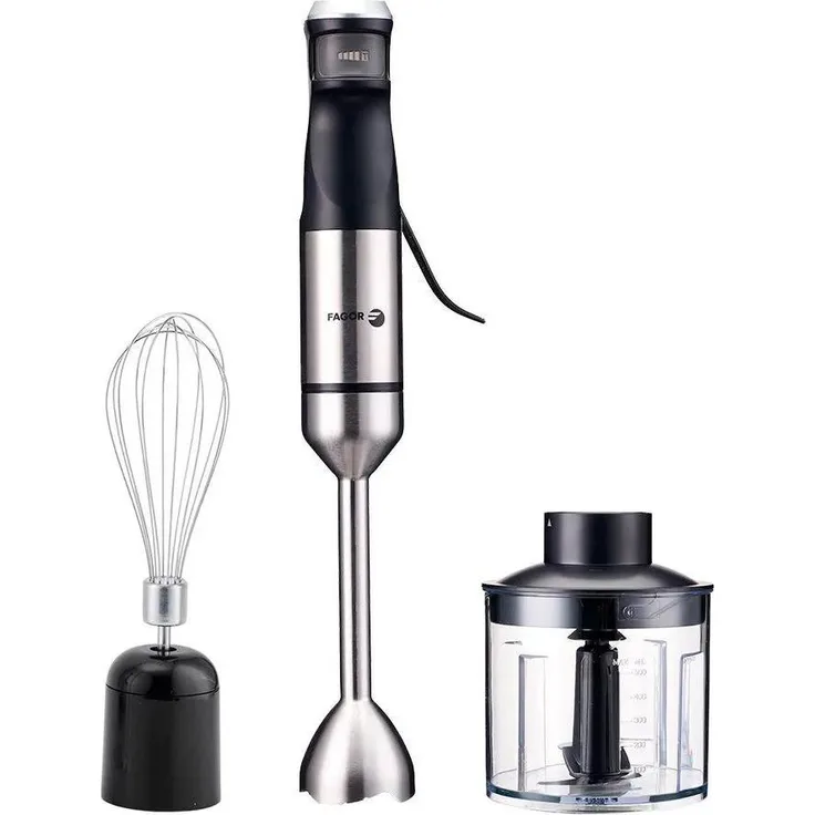 Fagor Divamix Steel, Pürierstab mit 1500 W, 0,7 l Schüsselkapazität, Schwarz und Grau, Edelstahl