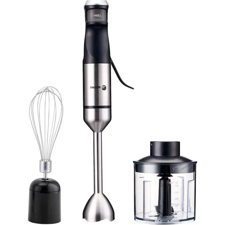 Fagor Divamix Steel, Pürierstab mit 1500 W, 0,7 l Schüsselkapazität, Schwarz und Grau, Edelstahl