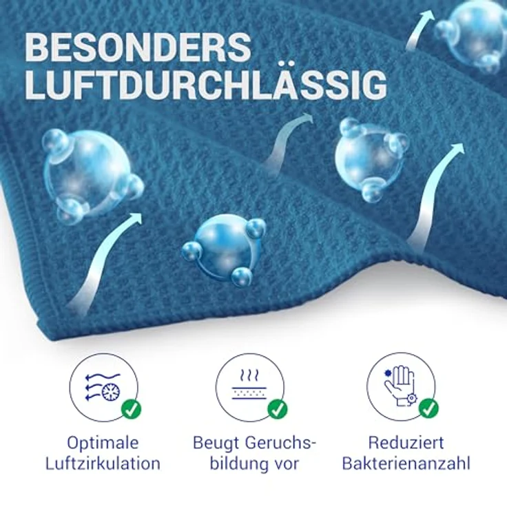 wolk Waffeltücher, Mikrofasertuch mit Waffelstruktur, 10 Stück, 38 x 38 cm, dunkelblau, fusselfrei und waschbar, ideal für Bad, Küche und Gastronomie – Bild 1
